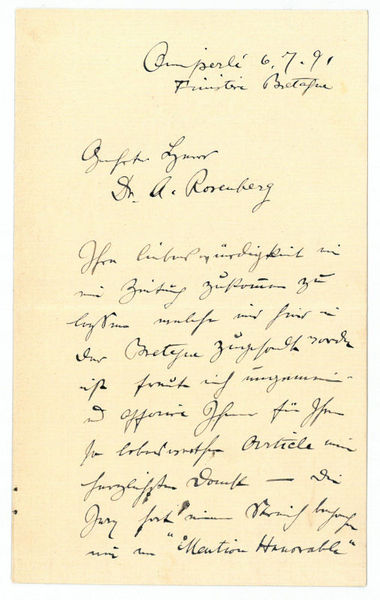 Eigenh. Brief mit U.