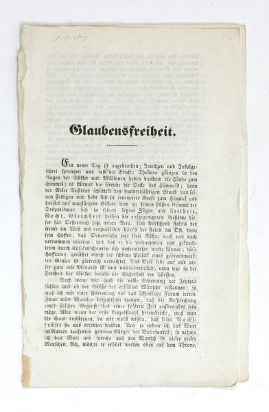 Glaubensfreiheit.