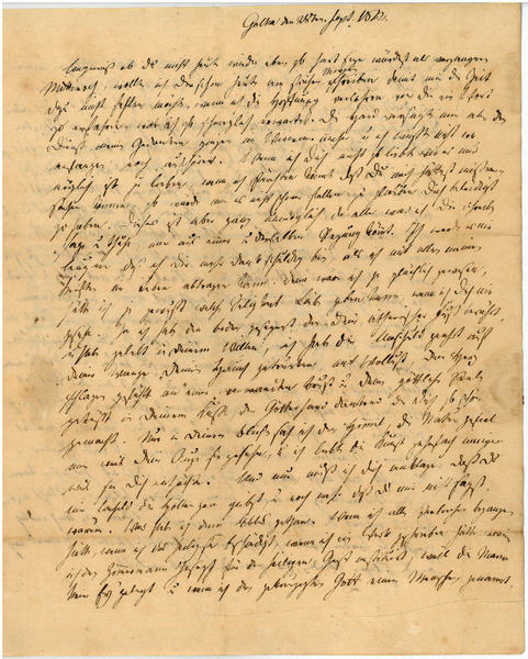 2 eigenh. Briefe mit U. und 1 eh. Brieffragment.