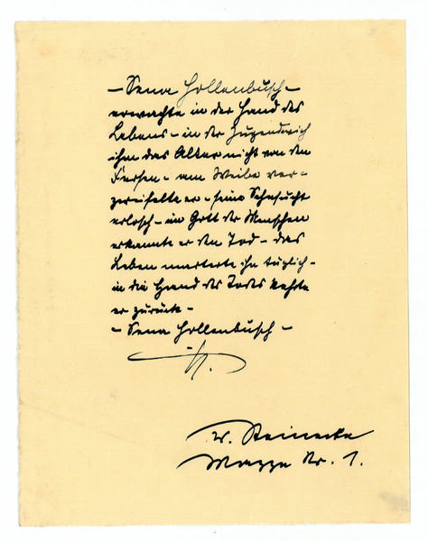 Eigenh. Gedicht mit U.