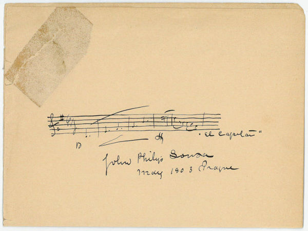 Eigenh. Albumblatt mit Notenzitat und U.