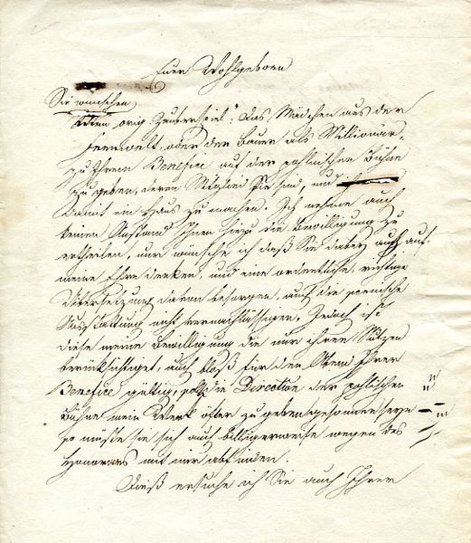 Autograph letter draft.