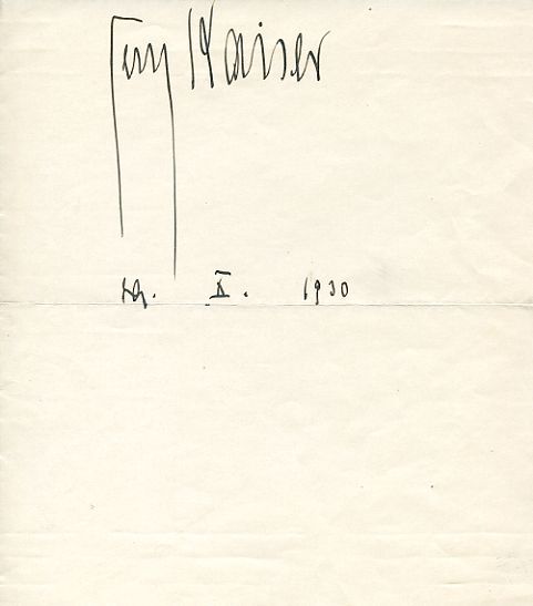 Albumblatt mit eigenh. Namenszug und Datum.