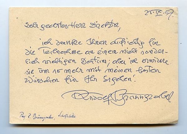 Eigenh. Postkarte mit U.