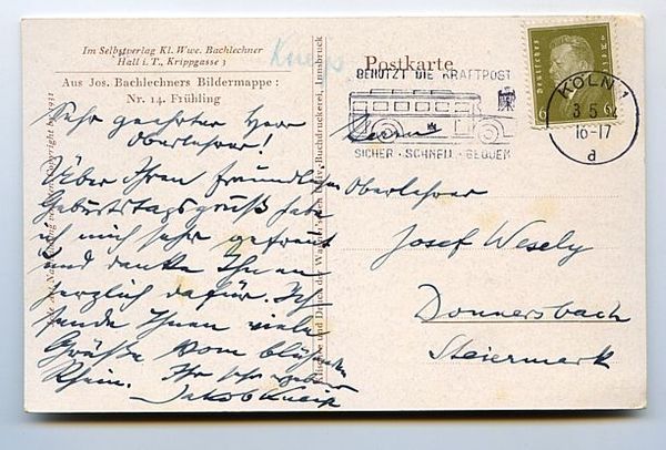 Eigenh. Bildpostkarte mit U.