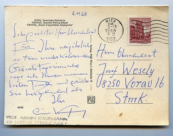 Eigenh. Bildpostkarte mit U.