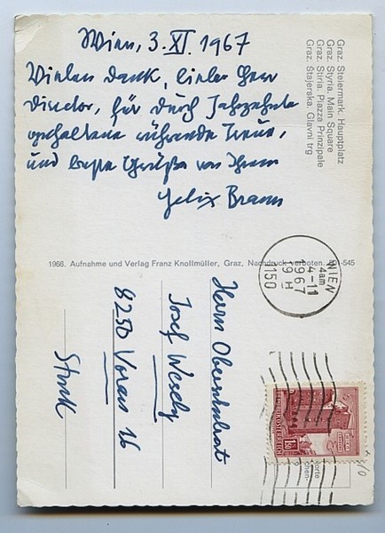 Eigenh. Bildpostkarte mit U.