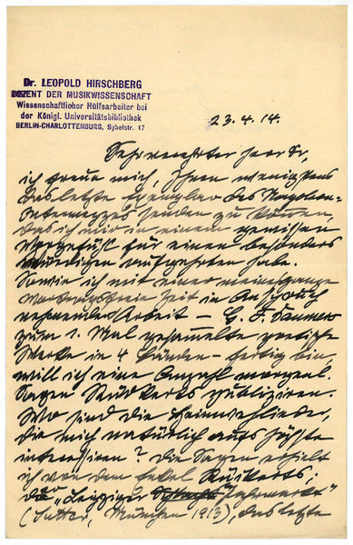 Eigenh. Brief mit U.