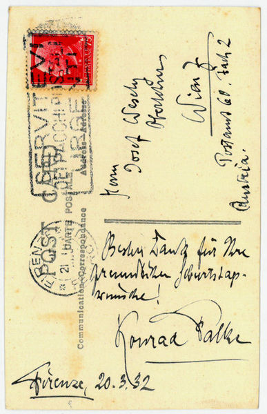 Eigenh. Portraitpostkarte mit U.
