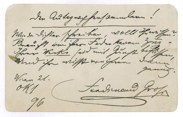 Eigenh. Albumblatt mit U.