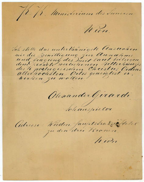 Eigenh. Ansuchen mit U.