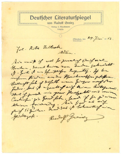 Eigenh. Brief mit U.