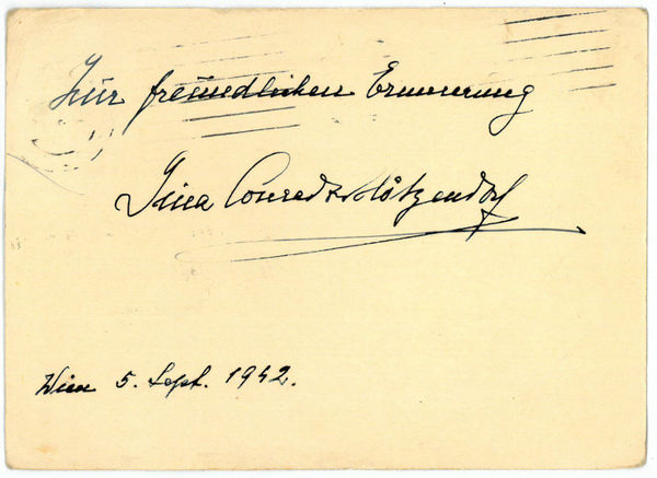 Eigenh. Postkarte mit U.