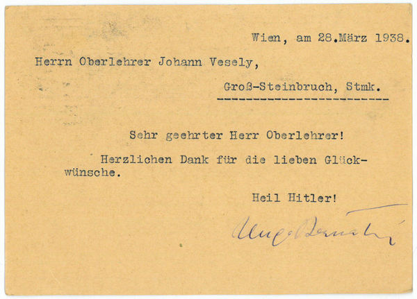 Ms. Postkarte mit eigenh. U.