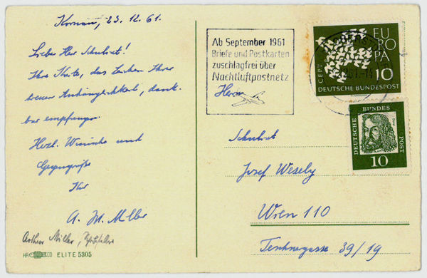 Eigenh. Bildpostkarte mit U.