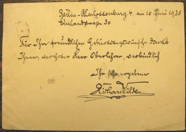 Eigenh. Postkarte mit U.
