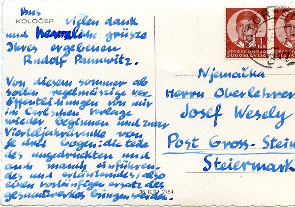 Eigenh. Bildpostkarte mit U.