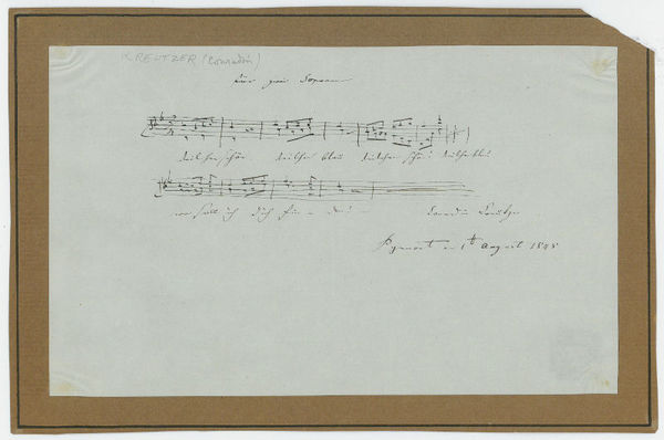 Autograph musical quotation signed.