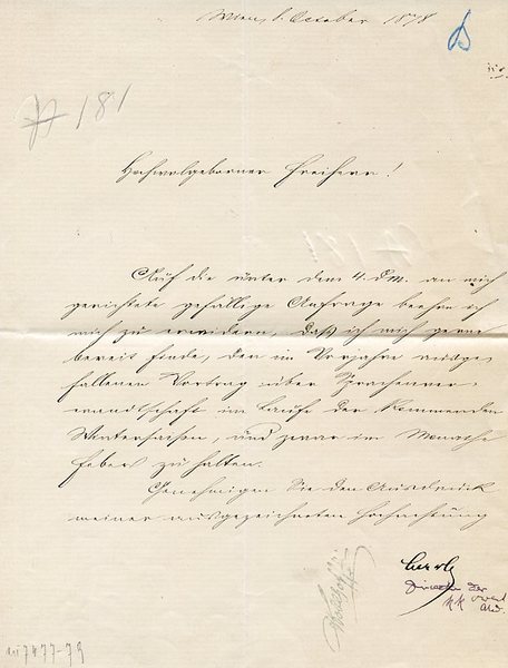 Brief mit eigenh. U.