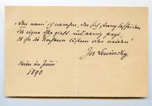 Eigenh. Albumblatt mit U.