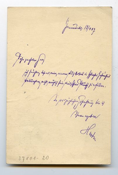 Eigenh. Postkarte mit U.