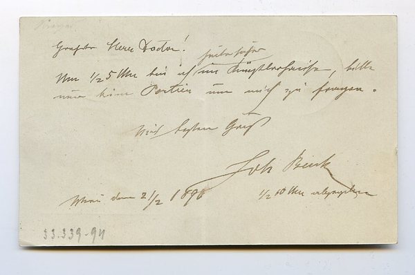 Eigenh. Postkarte mit U.