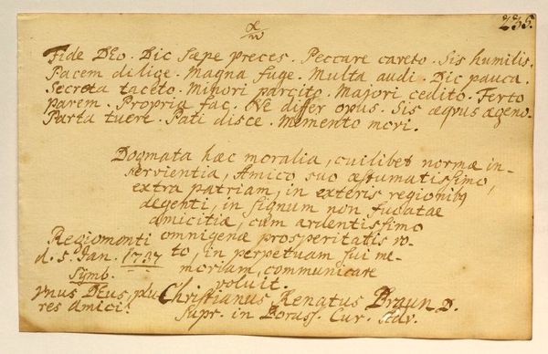 Autograph quotation signed.