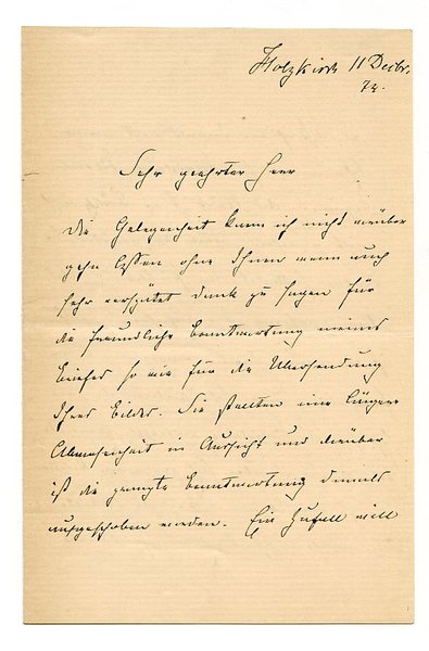 Eigenh. Brief mit U. ("GvMoser").