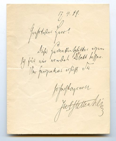 Eigenh. Brief mit U.