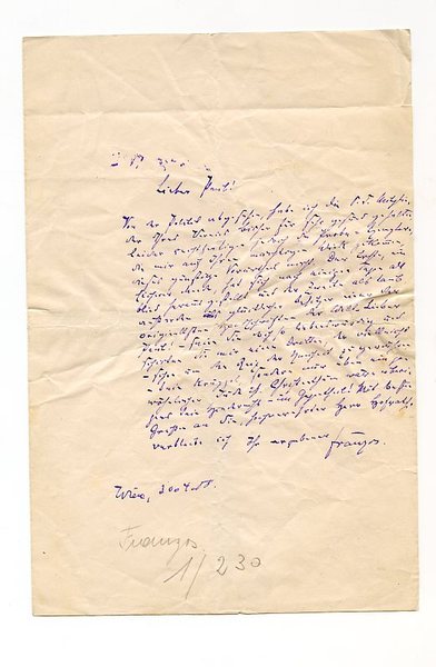 Eigenh. Brief mit U. ("Franzos").