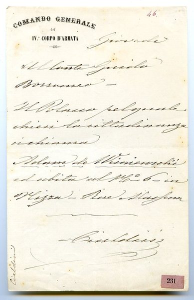 Eigenh. Brief mit U. ("Cialdini").