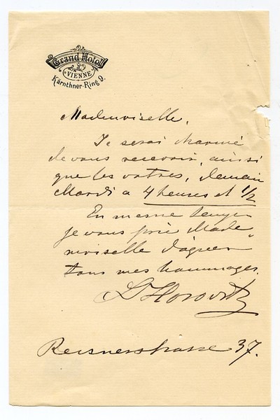 Eigenh. Brief mit U. ("LHorovitz").