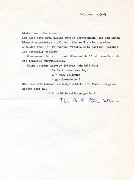 3 TLS ("H. C." and "H. C. Artmann").