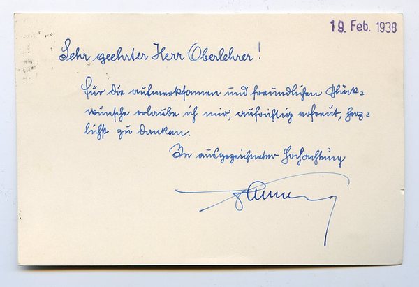 Eigenh. Postkarte mit U.