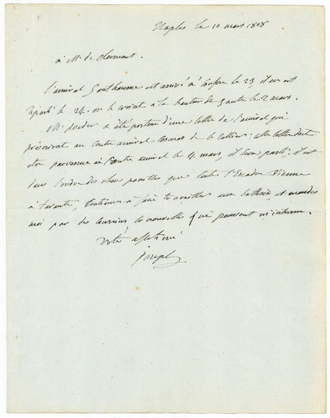 Eigenh. Brief mit U. ("Joseph").