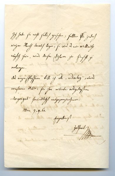 Eigenh. Brief mit U. ("Helfert").