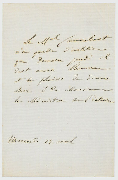 Eigenh. Brief mit Namenszug in der Eingangszeile ("M[arech]al Canrobert").