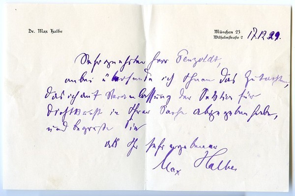 Eigenh. Brief mit U. und Visitenkarte mit eh. Grußzeile verso.