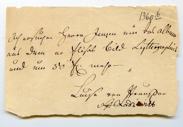 Eigenh. Mitteilung mit U.