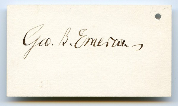 Autograph Signature ("Geo. B. Emerson").