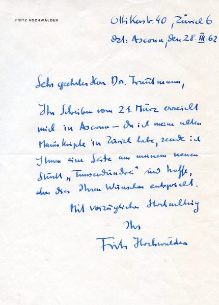 Eigenh. Brief mit U. und eh. Manuskriptblatt.