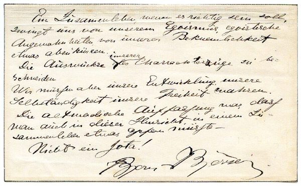 Eigenh. Albumblatt mit U.