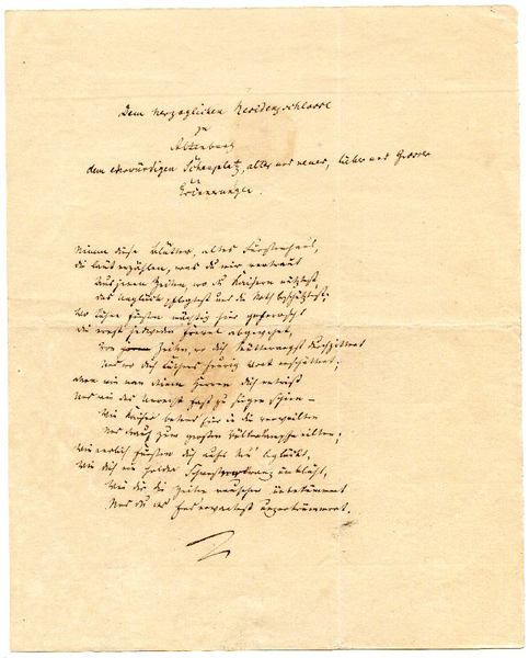 Eigenh. Gedichtabschrift.