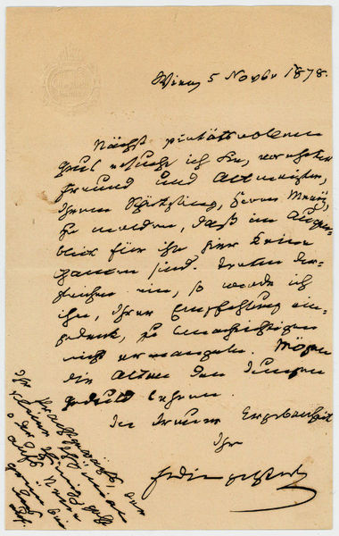 Eigenh. Brief mit U. ("Dingelstedt").