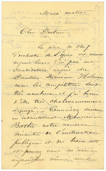 Eigenh. Brief mit U. („Ch. Lamoureux“).