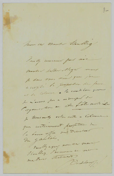 Eigenh. Brief mit U. („Pasdeloup“).