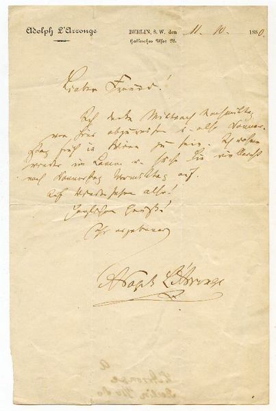 Eigenh. Brief mit U.