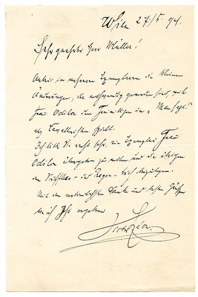 Eigenh. Brief mit U.