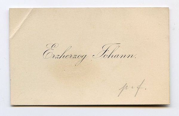 Carte de visite with autograph addendum.