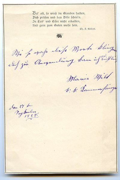 Eigenh. Albumblatt mit U.